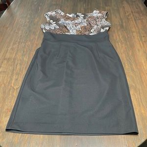 Pleated asymmetrical bodice sheath dress